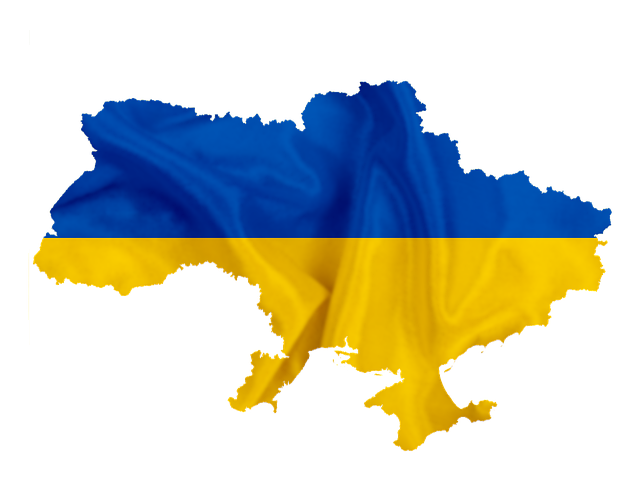Flagge Umriss Ukraine