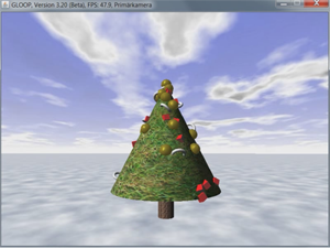 Abbildung 7: Weihnachtsbaumsimulation mit verschiedenen Schmuckstücken